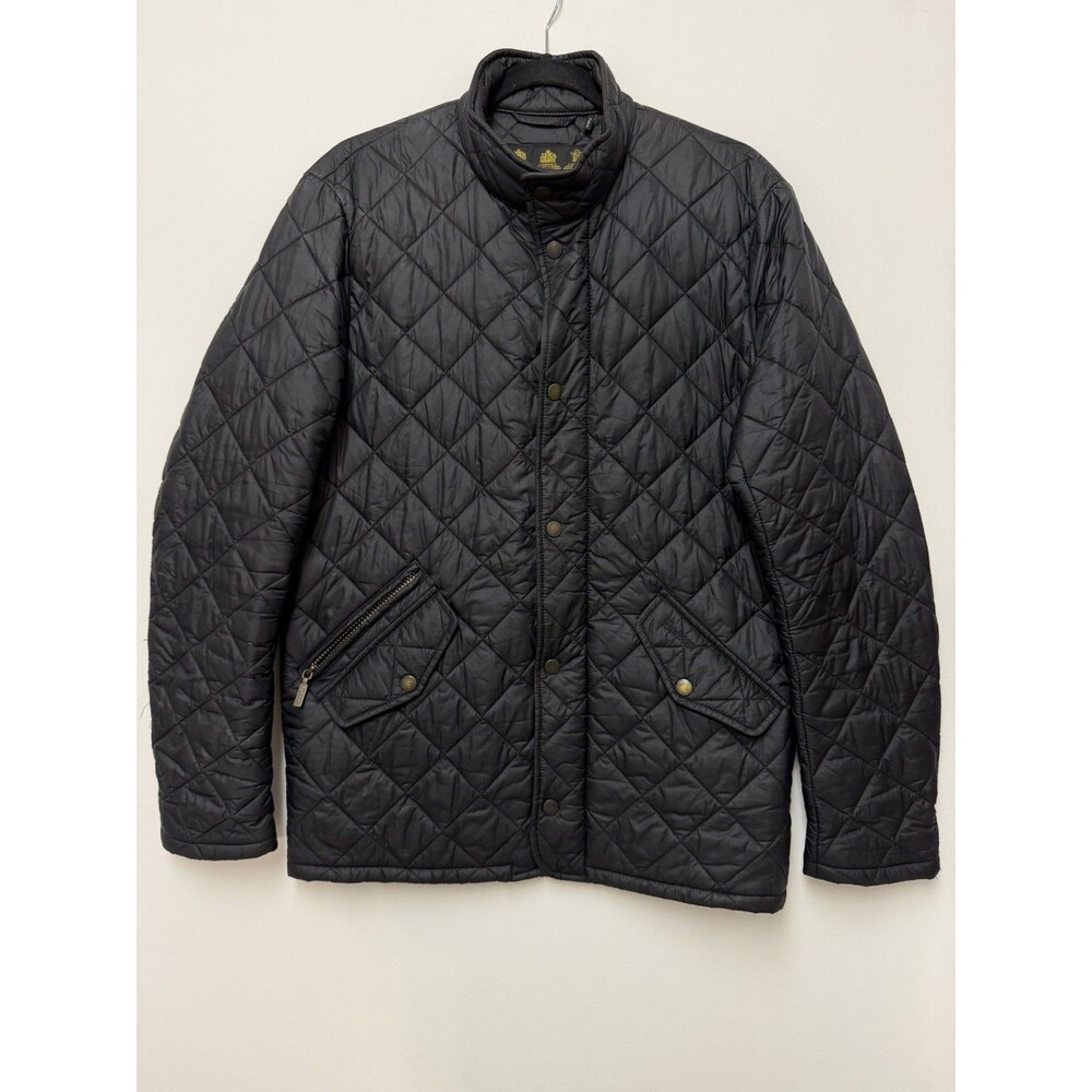 Barbour Flyweight Chelsea Quilted Jacket Mens Size XS Black Red Vintage